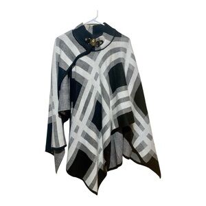 Vintage Anne Klein Plaid Poncho-Cape Size Small